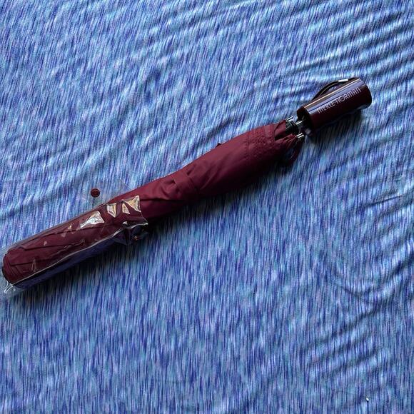 Vintage Early 80S MERLE NORMAN Umbrella Burgundy Red - Picture 2 of 7